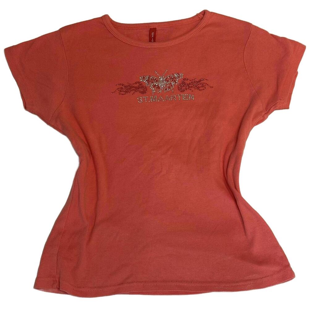 Y2K St. Maarten Rhinestone Fitted Tee